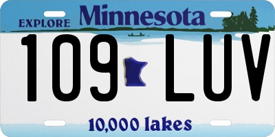 MN license plate 109LUV