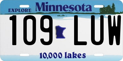 MN license plate 109LUW