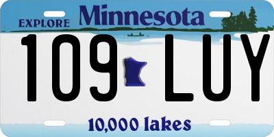 MN license plate 109LUY