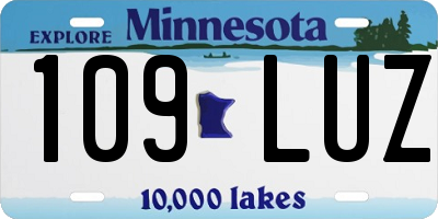 MN license plate 109LUZ