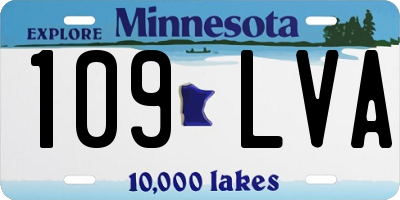 MN license plate 109LVA
