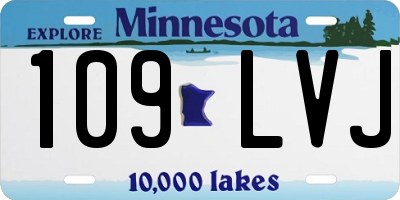 MN license plate 109LVJ