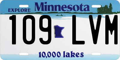 MN license plate 109LVM