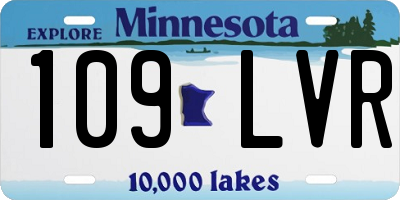 MN license plate 109LVR