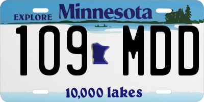 MN license plate 109MDD