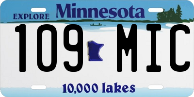 MN license plate 109MIC