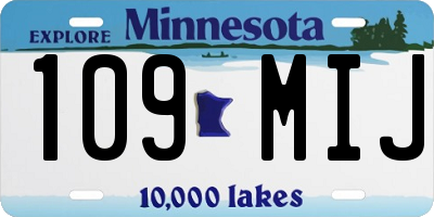 MN license plate 109MIJ