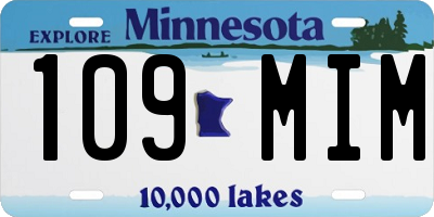 MN license plate 109MIM