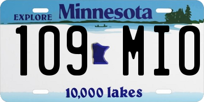 MN license plate 109MIO