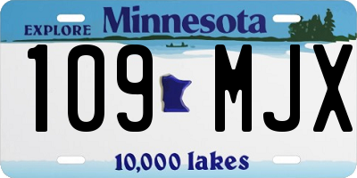 MN license plate 109MJX