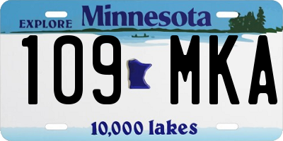 MN license plate 109MKA