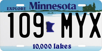 MN license plate 109MYX