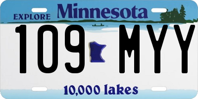 MN license plate 109MYY