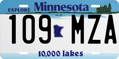 MN license plate 109MZA