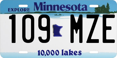 MN license plate 109MZE