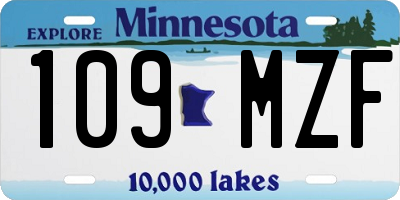 MN license plate 109MZF