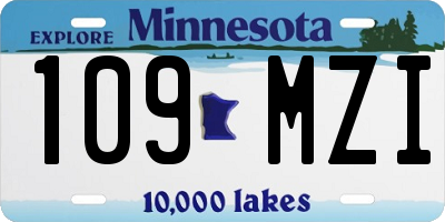MN license plate 109MZI