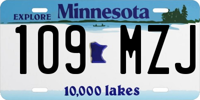 MN license plate 109MZJ