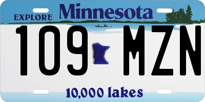 MN license plate 109MZN