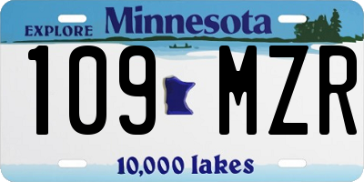 MN license plate 109MZR