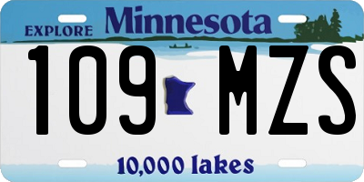 MN license plate 109MZS