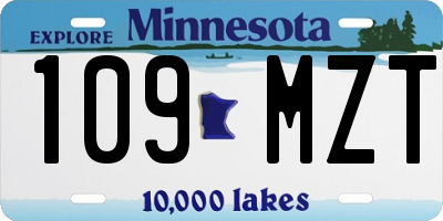 MN license plate 109MZT