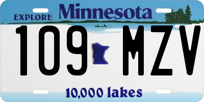 MN license plate 109MZV