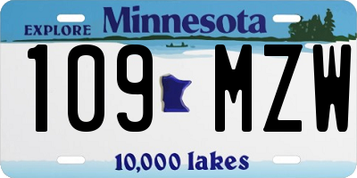 MN license plate 109MZW