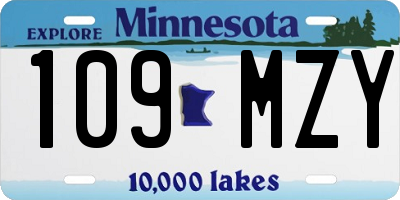 MN license plate 109MZY
