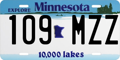 MN license plate 109MZZ