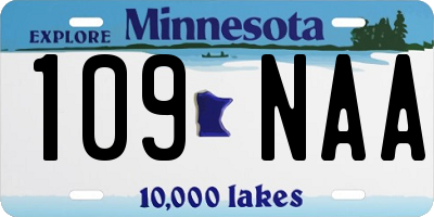 MN license plate 109NAA