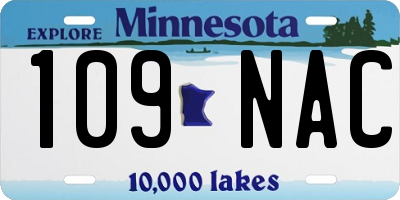 MN license plate 109NAC