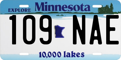 MN license plate 109NAE