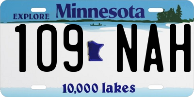 MN license plate 109NAH
