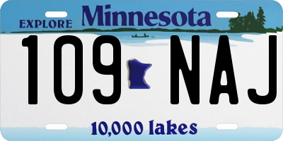 MN license plate 109NAJ