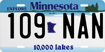 MN license plate 109NAN