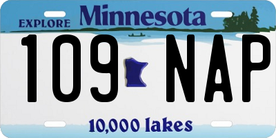 MN license plate 109NAP