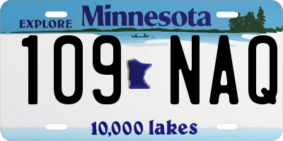 MN license plate 109NAQ