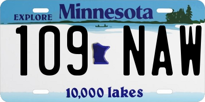MN license plate 109NAW