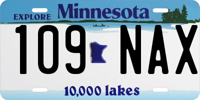 MN license plate 109NAX