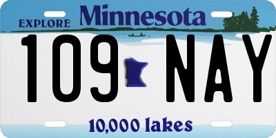 MN license plate 109NAY