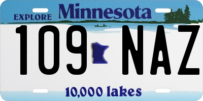 MN license plate 109NAZ