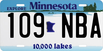 MN license plate 109NBA