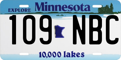 MN license plate 109NBC