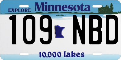 MN license plate 109NBD
