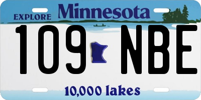 MN license plate 109NBE