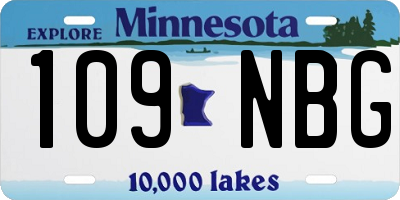MN license plate 109NBG