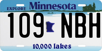 MN license plate 109NBH