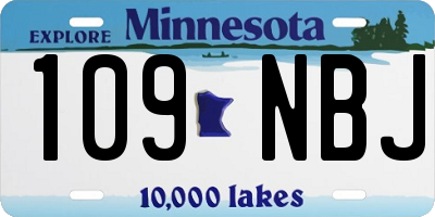 MN license plate 109NBJ