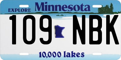 MN license plate 109NBK